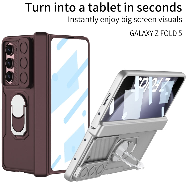 For Samsung Galaxy Z Fold5 GKK Integrated Folding Armored Shell PC Phone Case(Wine Red)