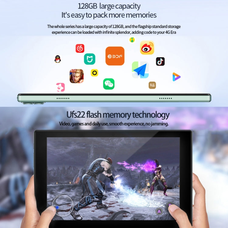 BDF P50 4G LTE Tablet PC 10.1 inch, 8GB+128GB, Android 11 MTK6755 Octa Core, Support Dual SIM, EU Plug(Blue)