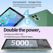 BDF P50 4G LTE Tablet PC 10.1 inch, 8GB+256GB, Android 12 MTK6762 Octa Core, Support Dual SIM, EU Plug(Green)