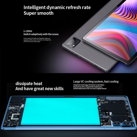 BDF P60 4G LTE Tablet PC 10.1 inch, 8GB+128GB, Android 11 MTK6755 Octa Core, Support Dual SIM, EU Plug(Blue)