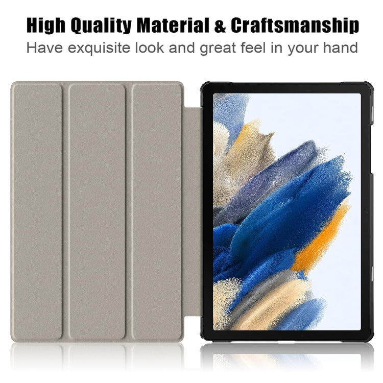For Samsung Galaxy Tab A9 Plus 3-folding Leather Smart Tablet Case(Black)