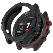 Compatible with Garmin Approach S70 47mm Armor Hollow Watch Protective Case(Black)
