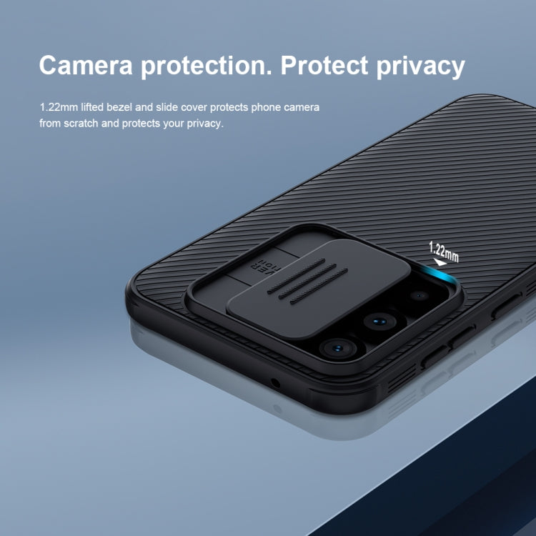 For Samsung Galaxy S23 FE NILLKIN Black Mirror Pro Series Camshield PC Phone Case(Blue)