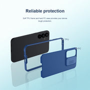 For Samsung Galaxy S23 FE NILLKIN Black Mirror Pro Series Camshield PC Phone Case(Blue)