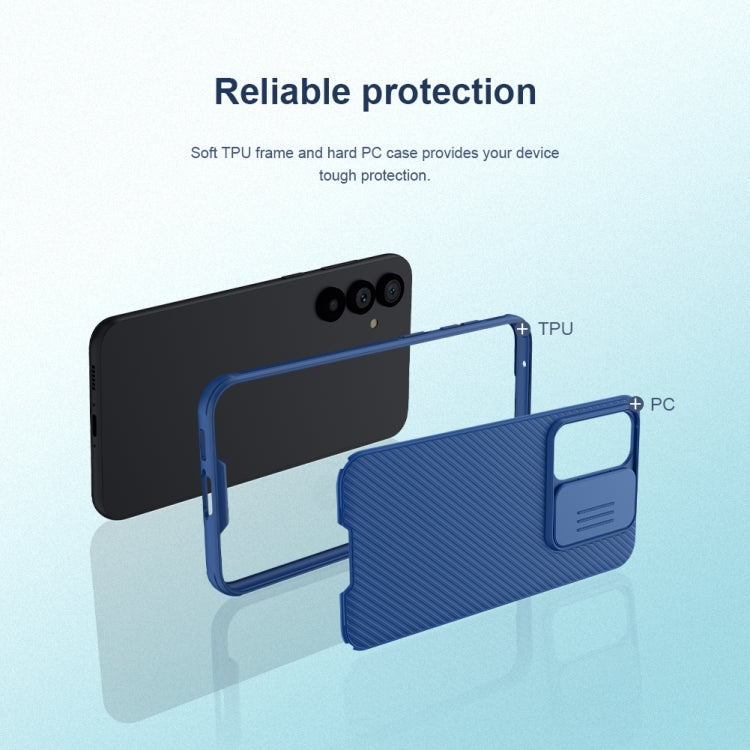 For Samsung Galaxy S23 FE NILLKIN Black Mirror Pro Series Camshield PC Phone Case(Blue)