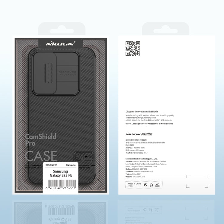 For Samsung Galaxy S23 FE NILLKIN Black Mirror Pro Series Camshield PC Phone Case(Blue)