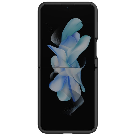 For Samsung Galaxy Z Flip5 NILLKIN Skin Feel Liquid Silicone Phone Case With Finger Strap(Black)