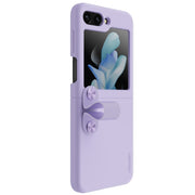 For Samsung Galaxy Z Flip5 NILLKIN Skin Feel Liquid Silicone Phone Case With Finger Strap(Purple)