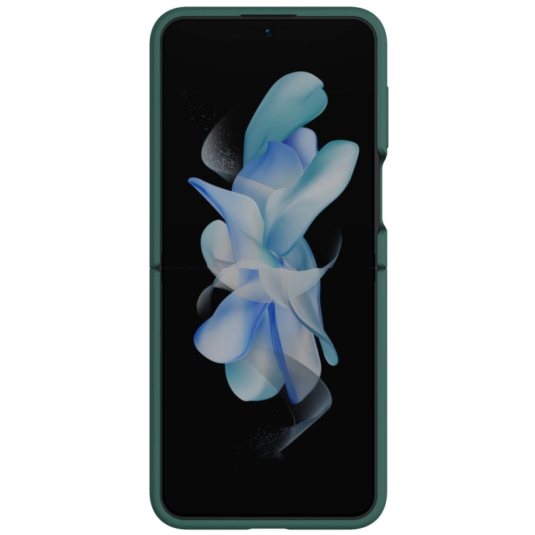 For Samsung Galaxy Z Flip5 NILLKIN Skin Feel Liquid Silicone Phone Case With Finger Strap(Green)