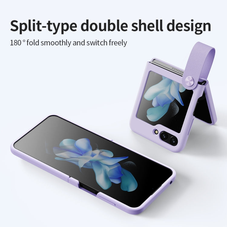 For Samsung Galaxy Z Flip5 NILLKIN Skin Feel Liquid Silicone Phone Case With Finger Strap(Green)