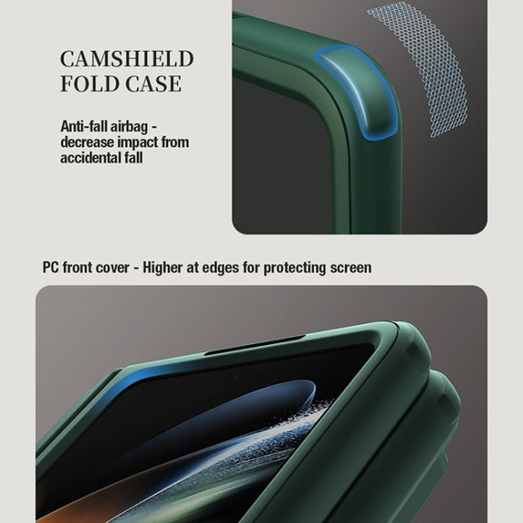 For Samsung Galaxy Z Fold5 NILLKIN Black Mirror Series Camshield PC Phone Case with Pen Slot(Black)