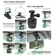 Sunnylife ZJ585 Sun Visor Camera Mount Quick Release Holder 360 Degree Rotating Vlog Bracket(Black)
