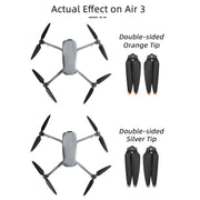 For DJI Air 3 Sunnylife 8747F Low Noise Quick-release Propellers, Style:2 Pairs Silverr Tip