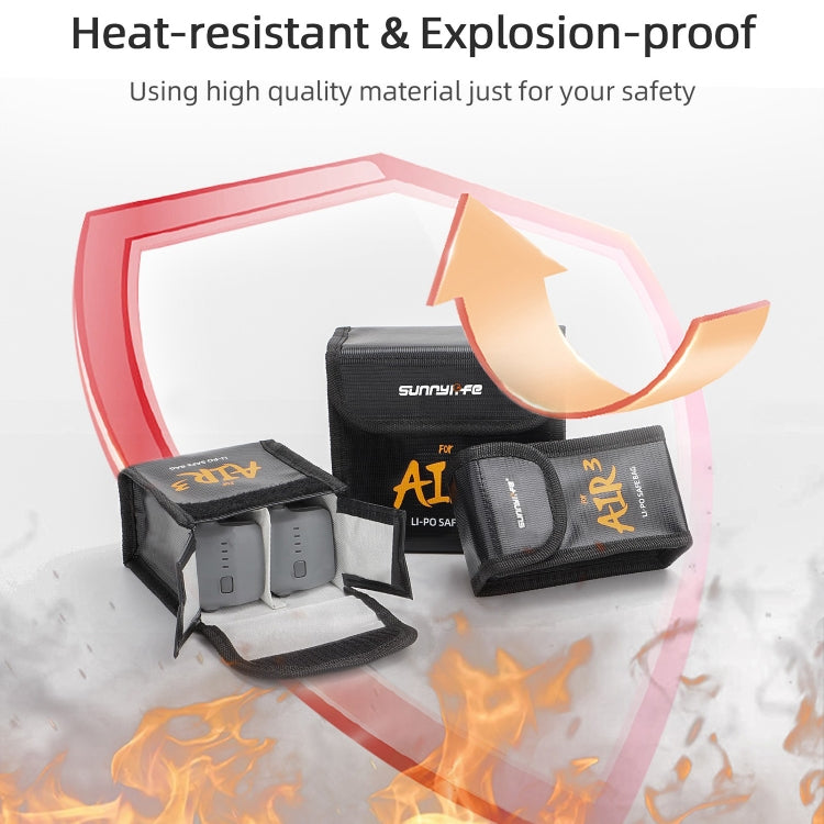 For DJI Air 3 Sunnylife Battery Explosion-proof Safe Bag Protective Li-Po Safe Bag For 2pcs Batteries