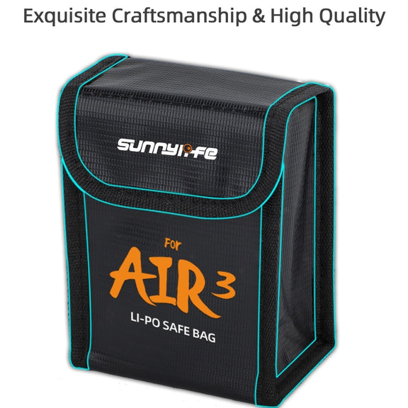For DJI Air 3 Sunnylife Battery Explosion-proof Safe Bag Protective Li-Po Safe Bag For 3pcs Batteries