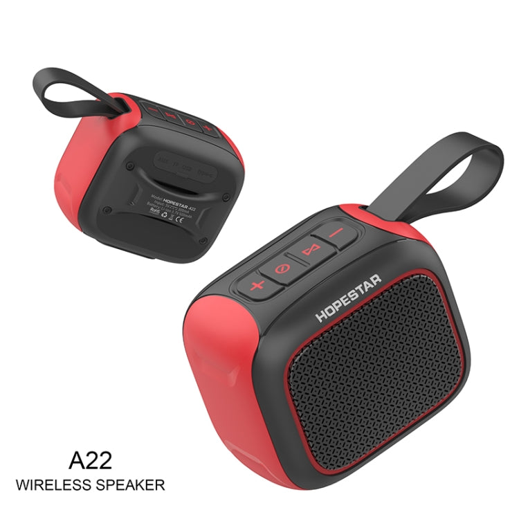 HOPESTAR A22 IPX6 Water-resistant Portable Bluetooth Speaker Outdoor Subwoofer(Blue Red)