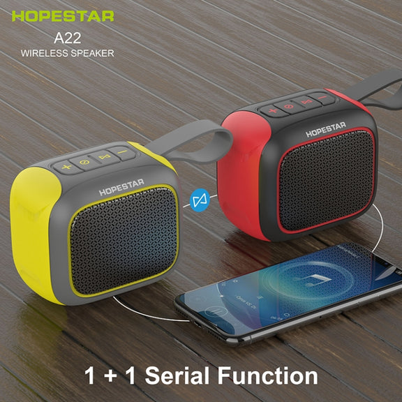 HOPESTAR A22 IPX6 Water-resistant Portable Bluetooth Speaker Outdoor Subwoofer(Blue Red)