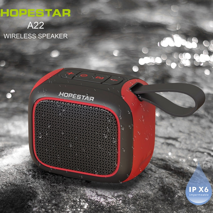 HOPESTAR A22 IPX6 Water-resistant Portable Bluetooth Speaker Outdoor Subwoofer(Blue Red)