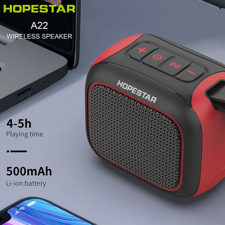 HOPESTAR A22 IPX6 Water-resistant Portable Bluetooth Speaker Outdoor Subwoofer(Blue Red)