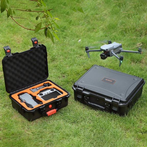 For DJI Air 3 Sunnylife Safety Carrying Case Large Capacity Water-resistant Shock-proof Hard Travel Case Multi-battery Flying Version