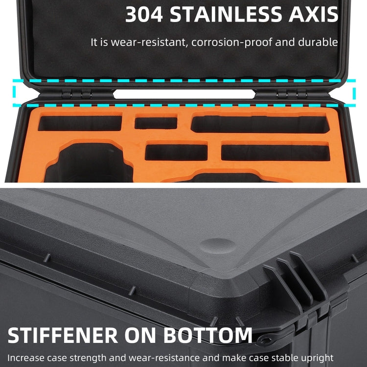 For DJI Air 3 Sunnylife Safety Carrying Case Large Capacity Water-resistant Shock-proof Hard Travel Case Multi-battery Flying Version