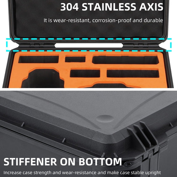 For DJI Air 3 Sunnylife Safety Carrying Case Large Capacity Water-resistant Shock-proof Hard Travel Case Multi-battery Flying Version