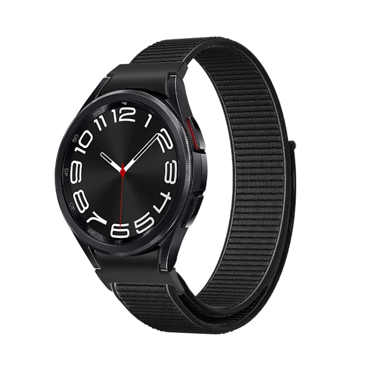 For Samsung Galaxy Watch  7 / 6 Woven Nylon Loop Watch Band(Black)