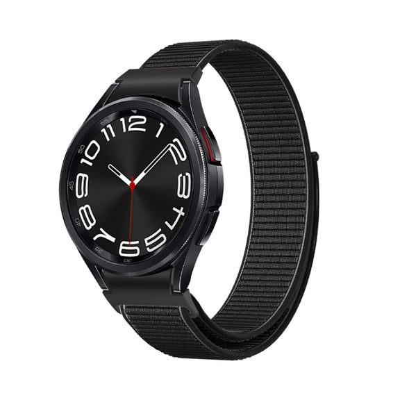 For Samsung Galaxy Watch  7 / 6 Woven Nylon Loop Watch Band(Black)