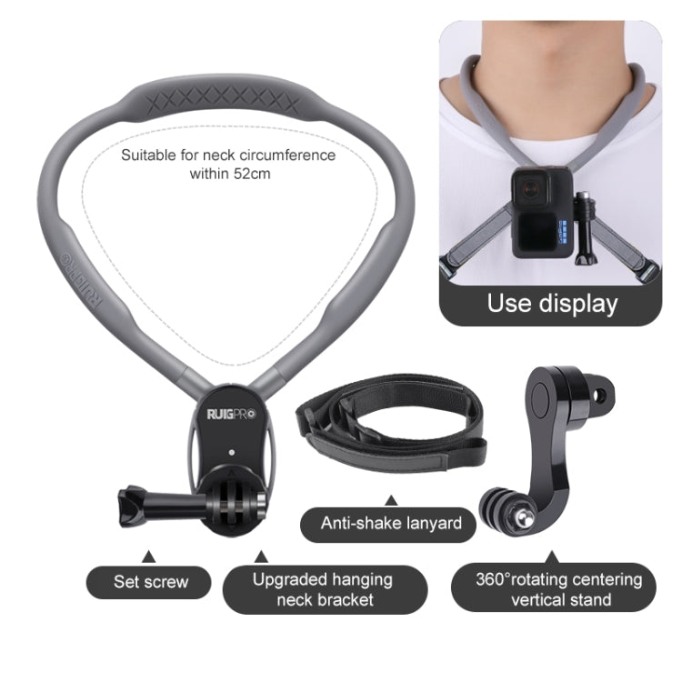 RUIGPRO Lazy Neck Bracket POV View Mount With J-Hook Buckle
