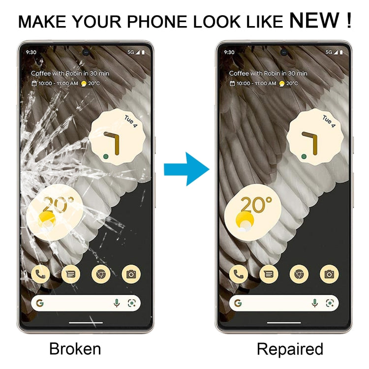 For Google Pixel 7 Pro Front Screen Outer Glass Lens with OCA Optically Clear Adhesive