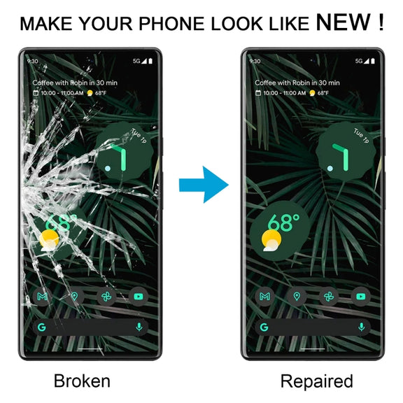 For Google Pixel 6 Pro Front Screen Outer Glass Lens with OCA Optically Clear Adhesive