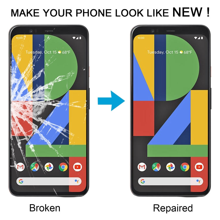 For Google Pixel 4XL Front Screen Outer Glass Lens with OCA Optically Clear Adhesive