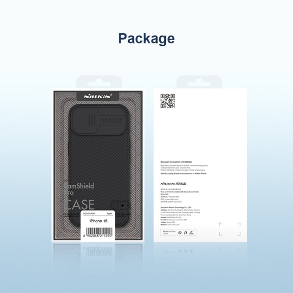For iPhone 15 NILLKIN CamShield Pro PC Phone Case(Black)