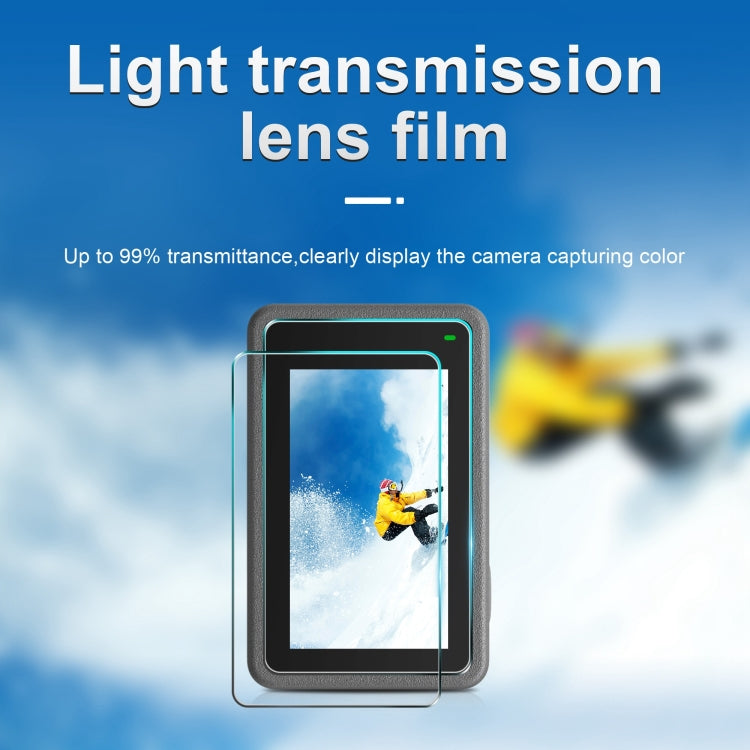 For DJI Osmo Action 4 STARTRC 3 in 1 Lens Protector Front and Rear Screen Tempered Glass Films(2 Sets)