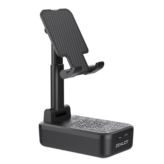 Zealot Z7 2 in 1 Foldable Phone Holder with Wireless Bluetooth Speaker(Black)