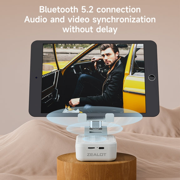 Zealot Z7 2 in 1 Foldable Phone Holder with Wireless Bluetooth Speaker(White)