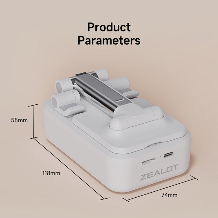 Zealot Z7 2 in 1 Foldable Phone Holder with Wireless Bluetooth Speaker(White)