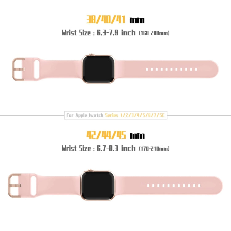 For Apple Watch Series 7 41mm Pin Buckle Silicone Watch Band(Pink)