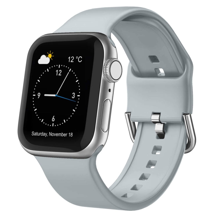 For Apple Watch 6 44mm Pin Buckle Silicone Watch Band(Light Grey)