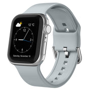 For Apple Watch 4 44mm Pin Buckle Silicone Watch Band(Light Grey)