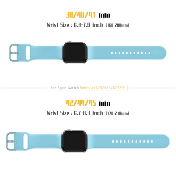 For Apple Watch 4 44mm Pin Buckle Silicone Watch Band(Light Blue)