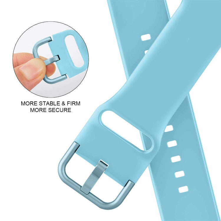 For Apple Watch 4 44mm Pin Buckle Silicone Watch Band(Light Blue)