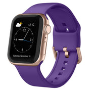 For Apple Watch 4 40mm Pin Buckle Silicone Watch Band(Purple)