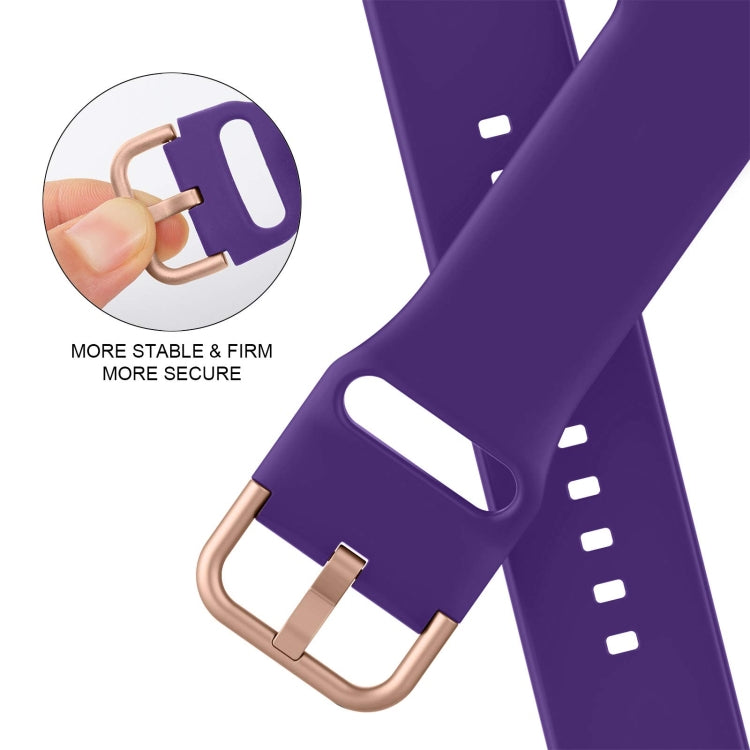 For Apple Watch 4 40mm Pin Buckle Silicone Watch Band(Purple)