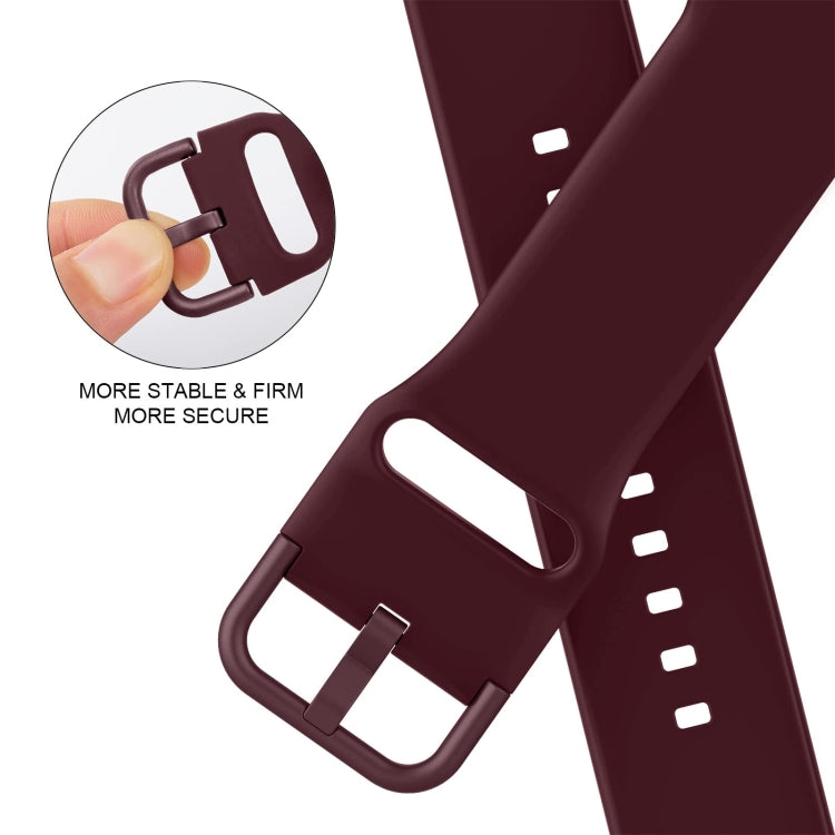 For Apple Watch 4 40mm Pin Buckle Silicone Watch Band(Wine Red)