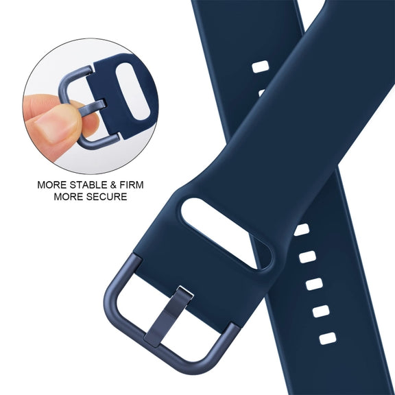 For Apple Watch 3 38mm Pin Buckle Silicone Watch Band(Abyss Blue)