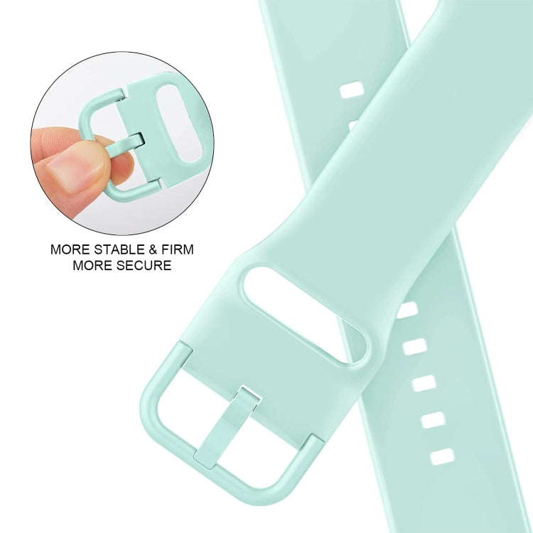 For Apple Watch 3 42mm Pin Buckle Silicone Watch Band(Mint Green)