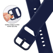 For Apple Watch 3 42mm Pin Buckle Silicone Watch Band(Midnight Blue)