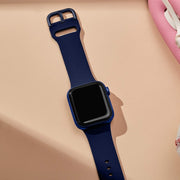 For Apple Watch Series 2 42mm Pin Buckle Silicone Watch Band(Midnight Blue)