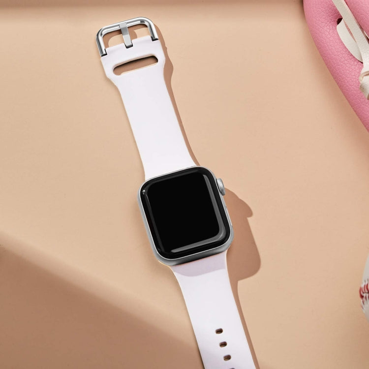 For Apple Watch 2 38mm Pin Buckle Silicone Watch Band(White)